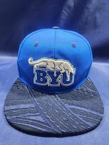 BYU Cougars Zephyr Hat Blue/Black Retro Logo Adjustable Snapback Cap  - Picture 1 of 13