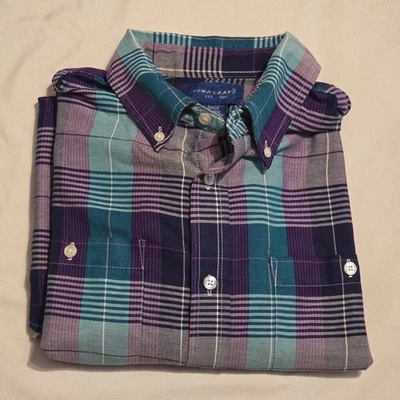 De Colección Towncraft Grande Azul y Morado Cuadros Botón Abajo  Foto 1 de 4