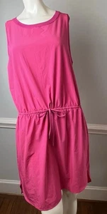 ATHLETA Sleeveless Rincon Dress Pink Lightweight Cinch Waist Size Large NWT - Picture 1 of 19