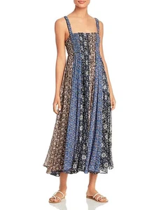 Free People Come Together Floral Boho Chic Midi Lined Pullover Summer Dress S - Picture 1 of 7