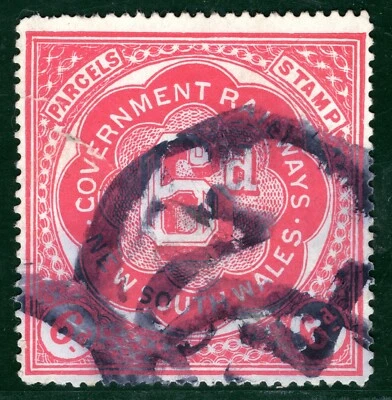 Australia NSW RAILWAY NSWGR Parcel Stamp 6d Used {samwells-covers} 2RBLUE150 - Image 1 of 4