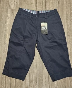 Helly Hansen Knee Length 3/4 Pants Shorts Womens 28 Blue Bermuda Pockets NWT - Picture 1 of 12
