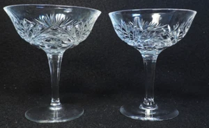 GORHAM CHERRYWOOD Crystal CHAMPAGNE COUPE Set of 2 FLAWLESS - Picture 1 of 5