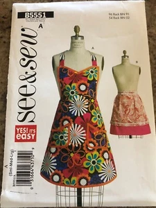 🌸 BUTTERICK #B5551 - LADIES EASY ( GREAT FOR BEGINNERS ) APRON PATTERN SM-LG FF - Picture 1 of 2