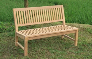 Stabile 3-Sitzer Gartenbank Kingsbury in Premium Teak ohne Armlehne 150 cm - Bild 1 von 2