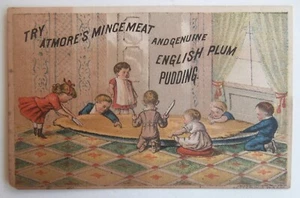 19th C. Victorian Christmas Trade Card 7 Kids World’s Biggest Yuletide Treat !! - Picture 1 of 3