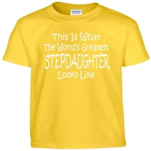 Worlds Greatest STEPDAUGHTER T Shirt Birthday Gift Girls or Adult T Shirt - Picture 1 of 17