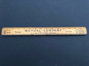 Vintage 15" Wood Ruler Mutual Company Brooklyn NY Produce Exchange Towing - Picture 1 of 3