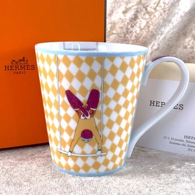 Hermes Paris Taza Circo Amarillo Porcelana Vajilla con Estuche Foto 1 de 4