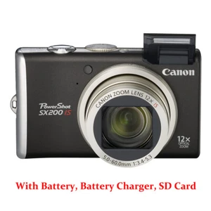 Canon PowerShot SX200IS 12.1 MP 12x Zoom Digital Camera 3.0 in LCD Black 90% new - Picture 1 of 10