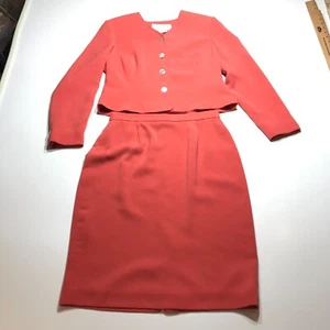Jones New York Suit Set Womens Coral Blazer Jacket (10P) & Pencil Skirt (8P) - Picture 1 of 24
