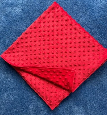 Manta bebé recién nacido Minky - reversible - roja - nombre personalizado o opción de adorno Foto 1 de 3
