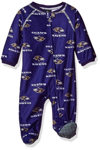 NFL Newborn Toddler Sleepwear All Over Print Zip Up Coverall Pajamas *MANYTEAMS* Cover