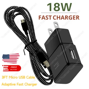 For Samsung Galaxy S21 S20 S10 S9 S8 S7 S6 Fast Charging USB Wall Charger +Cable - Picture 1 of 11