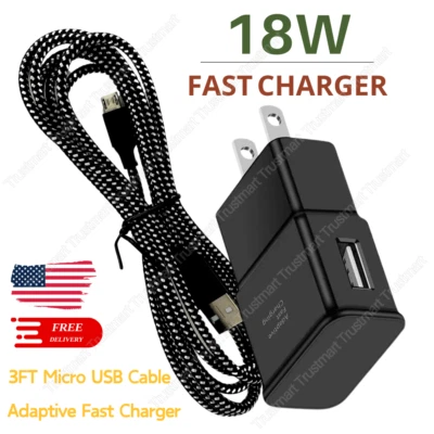 For Samsung Galaxy S21 S20 S10 S9 S8 S7 S6 Fast Charging USB Wall Charger +Cable - Image 1 of 4