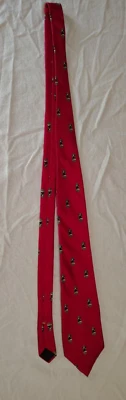 Wembley Santa Red Christmas Tie Decorated with Santa Atop a Chimney Pure Silk - Image 1 of 4