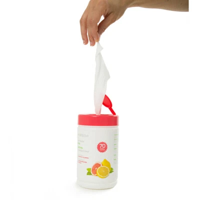 Pürdoux CPAP Maskentücher in Spenderdose - Grapefruit & Zitrone