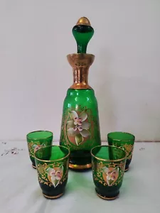 Servizio liquore murano 3 fuochi oro zecchino e vetro murano - Foto 1 di 8
