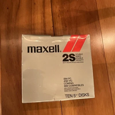 Disquetes Maxell 2S Doble Cara Doble Densidad 5 1/4" Paquete de 10 NUEVO Sellado Nuevo en Caja Foto 1 de 4
