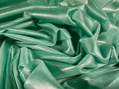 Tela de vestir satinada brillante metálica, por metro - lisa - verde como nuevo Foto 1 de 3
