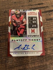 Antoine Brooks Jr 2020 Contenders Draft Picks #/18 AUTO Playoff Ticket Maryland