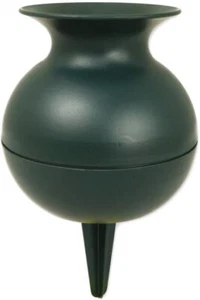 WIBO Grabvase Friedhhof Steckvase Grabschmuck Blumenvase frostfest 19cm rund - Bild 1 von 2