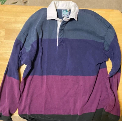 McIntosh & Seymour Men's Large Stripped Rugby Long Sleeve Shirt - Image 1 of 3