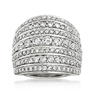 Ross-Simons 2.00 ct. t.w. Diamond Multi-Row Ring in Sterling Silver - Picture 1 of 7
