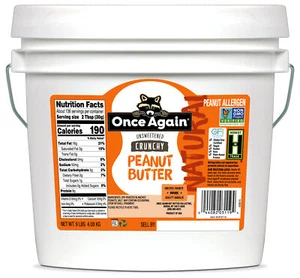 Once Again Crunchy Peanut Butter, Salted, Unsweetened, 9lb Bucket - Picture 1 of 3