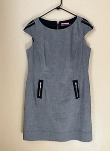 Vestido Vaina Eliza J Para Mujer 16 Gris Elástico Cremallera Acento Hombro Clásico Carrera - Imagen 1 de 6
