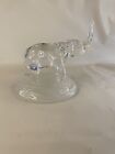 Crystal Elephant Frosted Base 24% Lead Crystal 5 3/4" Trunk Up