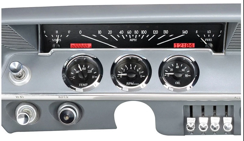 Sistema de medidores analógicos Dakota Digital 61 62 Chevy Impala preto vermelho VHX-61C-IMP-K-R - Imagem 1 de 4