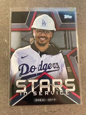 MOOKIE BETTS 2021 Topps STARS IN SERVICE BLACK Card #SIS-7 #d 206/299 DODGERS - Image 1 of 2