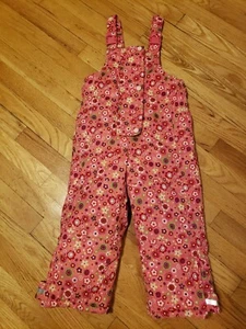 Hanna Andersson Girls Snowbibs Insulated size 100 Snow Overalls Floral Pink Bibs - Picture 1 of 3