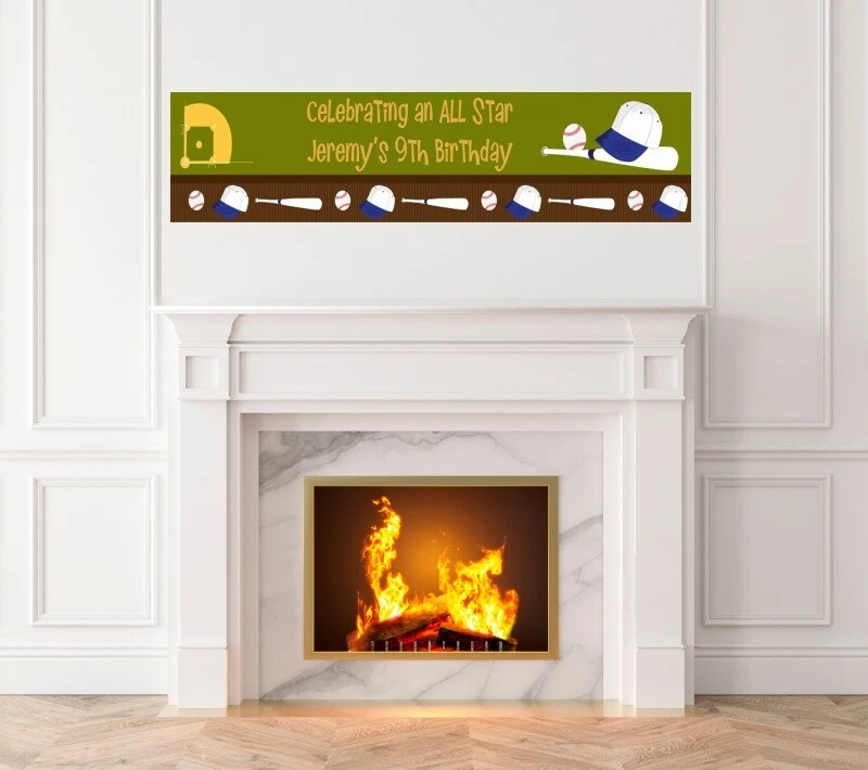 Beisebol - Banner impresso para festa de aniversário - Banner de beisebol interno externo - Imagem 1 de 1