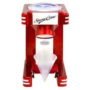 Nostalgia Snow Cone Maker Red Retro Stainless Steel Cutting Blades Reusable Cup - Picture 1 of 6