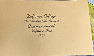 Defiance College Thirty-Ninth Annual Cartement 1941 Program - Bild 1 von 5