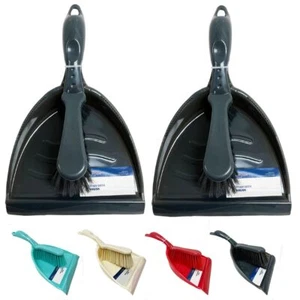 2 sets Dustpan Brush Hand Broom Clean Kitchens Floors Tables Animal Cages Desk - Picture 1 of 1