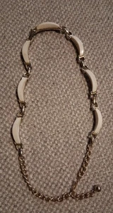 Collar vintage SC dorado/blanco - Imagen 1 de 2