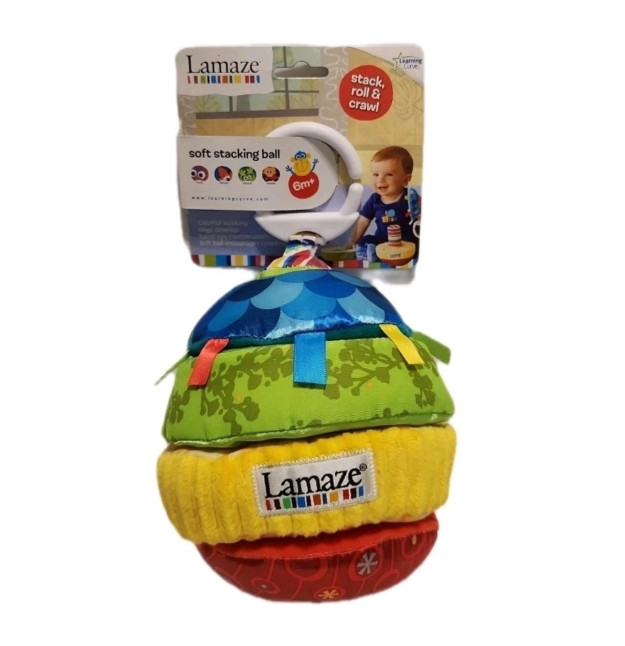 Learning Curve Lamaze Stack, Roll & Crawl Baby Plush Soft Stacking Ball - Image 1 of 2