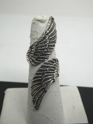 ANILLO AJUSTABLE MEXICANO DOBLE BYPASS ALAS Plata de Ley 925 Talla 7 a 8 Foto 1 de 4