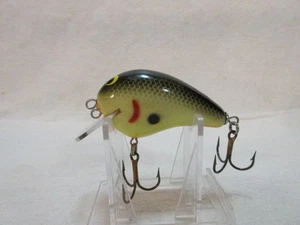 Vintage Bagley Balsa B2 Double Tie Square Bill Black On Chartreuse - Picture 1 of 4