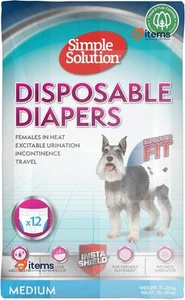 Simple Solution Disposable Dog Diapers for Female Dogs M White - Picture 1 of 1