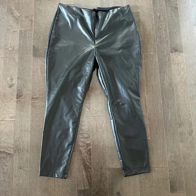 NUEVO CON ETIQUETAS Banana Republic Fábrica Vegano Cuero Leggings Bikercore Vacaciones Fiesta XL Foto 1 de 4