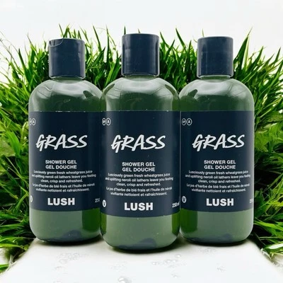 LUSH Grass Shower Gel. Fresh Cut Grass! Sealed 8.4oz / 250 ml Lot of 3. Bundle! - Image 1 of 4