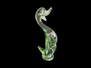 Statua in vetro di Murano Mid Century - anatra/uccellino - verde - 20 cm - Foto 1 di 4