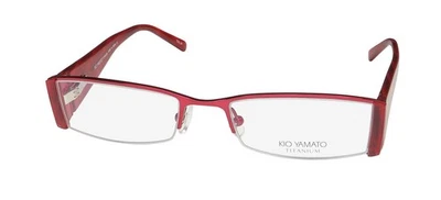 NEW KIO YAMATO KT-287U EYEWEAR JAPAN WOMENS RECTANGULAR 31 TITANIUM RED HALF-RIM - Image 1 of 4