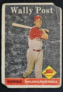 1958 Topps #387 Wally Post Philadelphia Phillies - PR - Picture 1 of 2