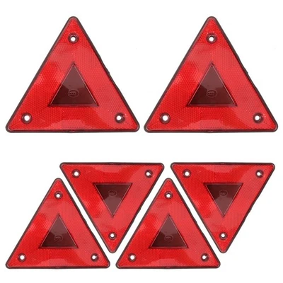  6 Pcs Warning Triangles for Vehicles Slow Moving Car Reflectors Emergency Sign - Imagen 1 de 4