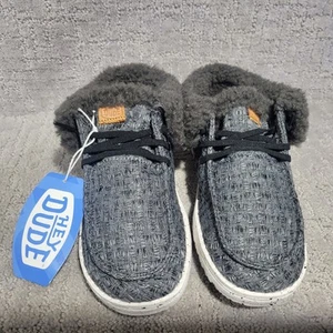 Hey Dude Wendy Fold Stitch gemütliche Damenschuhe Größe US 6 schwarze Kunstfell-Slipper. - Bild 1 von 9